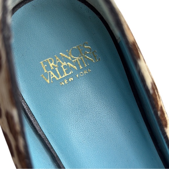 Frances Valentine Leopard Print Pointed Toe Flats with Black Beaded Pom - Picture 4 of 9